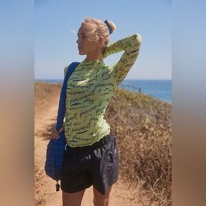 FREE PEOPLE Movement High Jump Printed Logo Long Sleeve